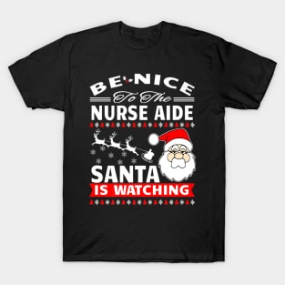 Aide Santa Is Watching Nurses Day T-Shirt